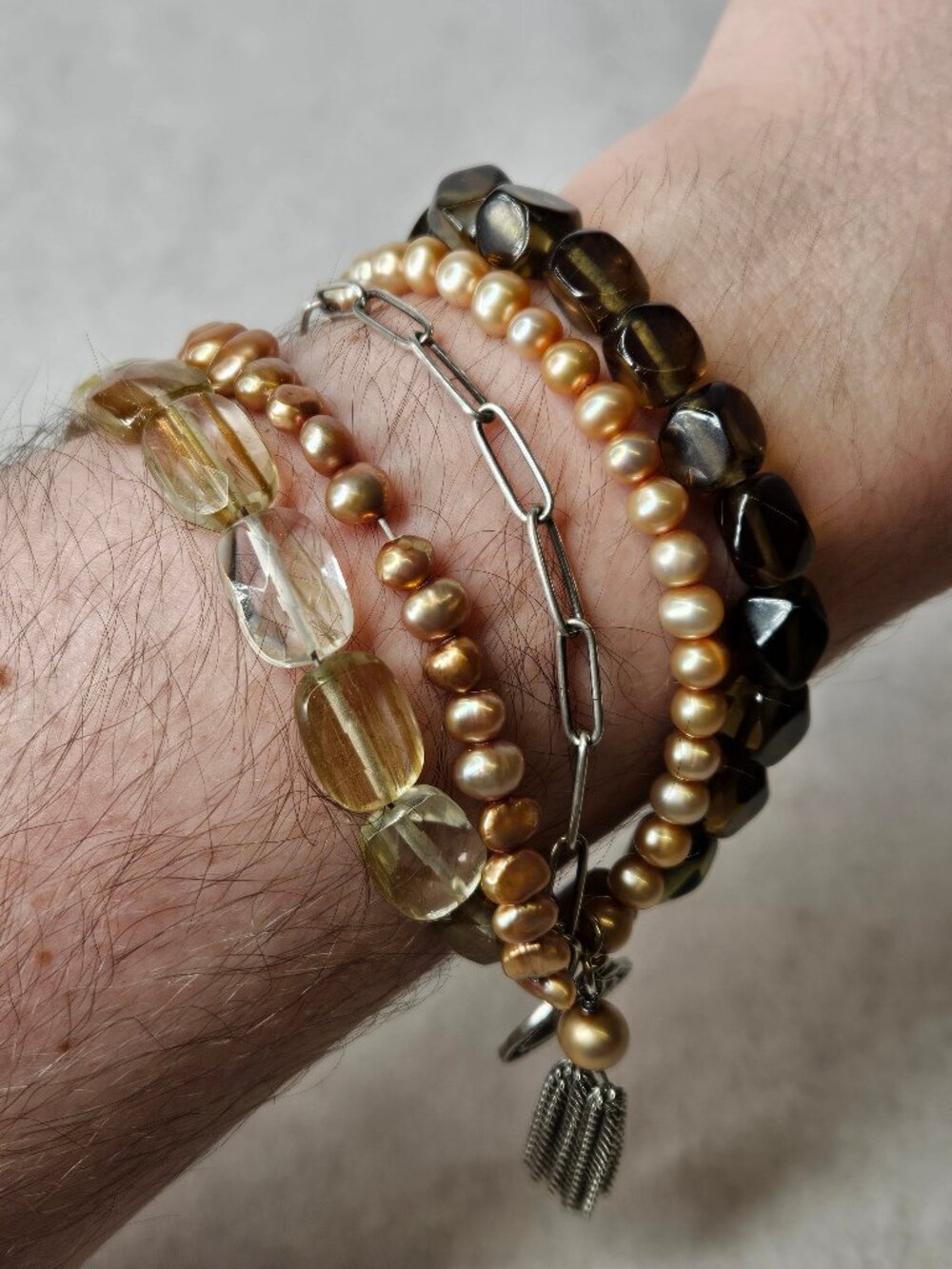 Silpada 925 Sterling Silver Multi Stone Five Strand Bracelet 6 inches